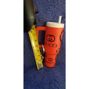 Orange Black White Cup Keychain